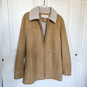 Liz Claiborne Faux Suede Sherpa Lined Jacket
